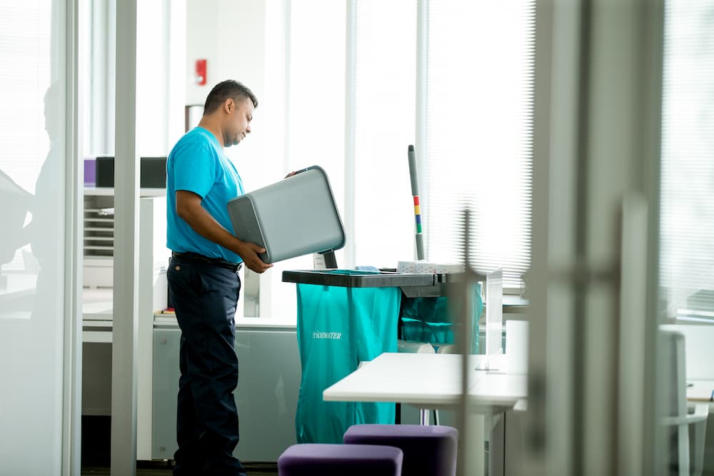Worker Cleaning office