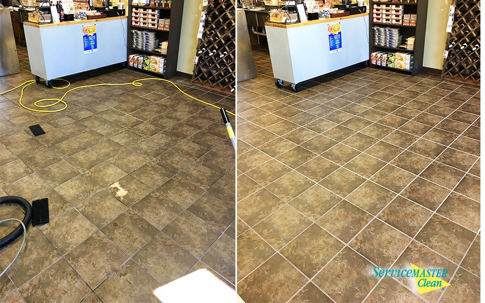 Business Tile and Grout Before and After