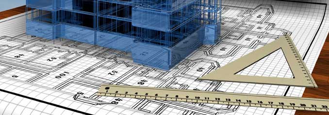 Construction diagram with a ruler 