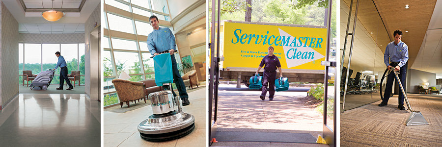 servicemaster clean technicians in post falls cleaning commercial spaces